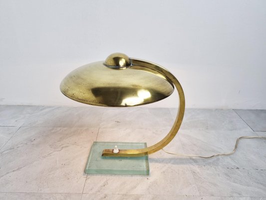 Art Deco Bauhaus Brass Desk Lamp, 1930s-IRH-1300653