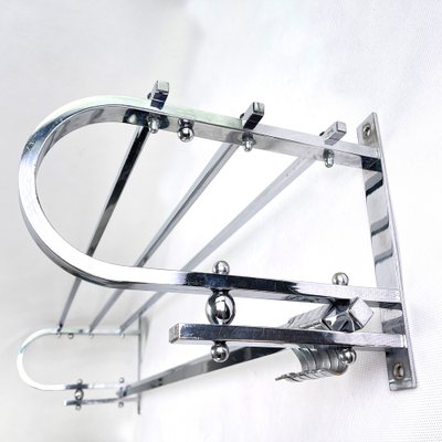 Art Deco Bauhaus Chrome Wall Rack, 1930s-JUZ-1406245