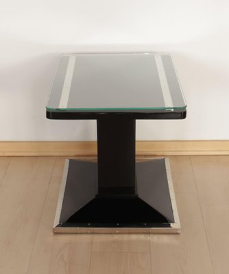 Art Deco Bauhaus Side Table in Black Lacquer & Chrome, Austria, 1920s-NNB-1261743