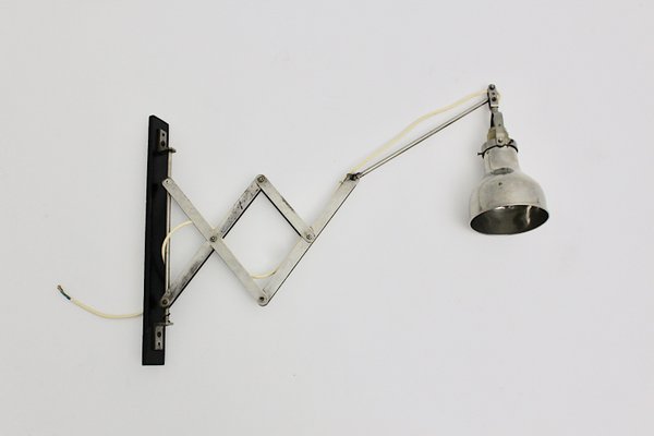 Art Deco Bauhaus Style Nickel Scissor Sconce, 1930s-NB-877439