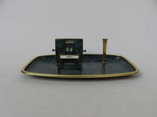 Art Deco Bauhaus Writing Tray with Perpetual Calendar and Pen Holder from Jakob Maul-EY-692193