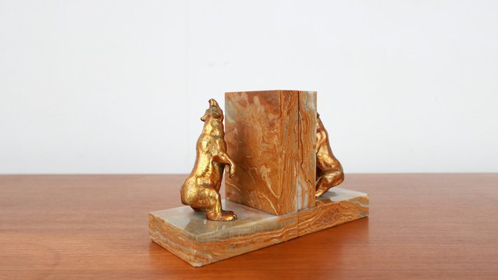 Art Deco Bear Bookends, 1930s, Set of 2-YSY-1294857