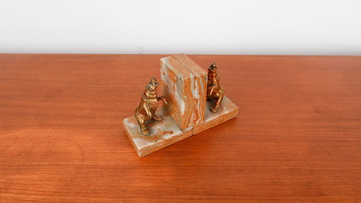 Art Deco Bear Bookends, 1930s, Set of 2-YSY-1294857