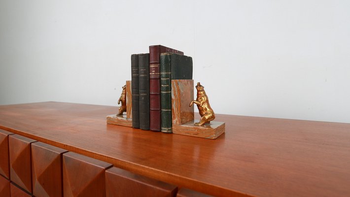 Art Deco Bear Bookends, 1930s, Set of 2-YSY-1294857