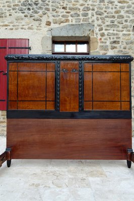 Art Deco Bed in Carved Wood, 1920-XNH-1804668