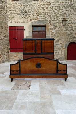 Art Deco Bed in Carved Wood, 1920-XNH-1804668