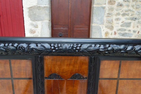 Art Deco Bed in Carved Wood, 1920-XNH-1804668