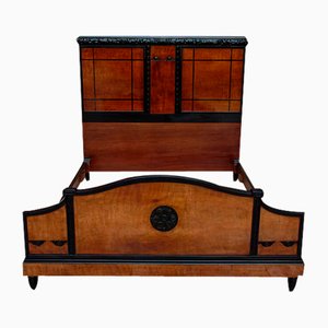 Art Deco Bed in Carved Wood, 1920-XNH-1804668