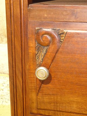 Art Deco Bedside Table in Walnut and Marble, 1930s-ABK-2040158