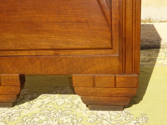 Art Deco Bedside Table in Walnut and Marble, 1930s-ABK-2040158