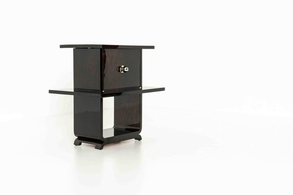 Art Deco Bedside Table with Jewelry Box, 1930s-UQV-1378732