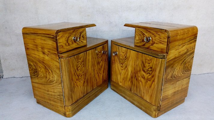 Art Deco Bedside Tables by Jindrich Halabala for Up Závody, 1940s, Set of 2-VIC-1720034