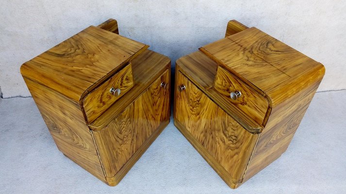 Art Deco Bedside Tables by Jindrich Halabala for Up Závody, 1940s, Set of 2-VIC-1720034