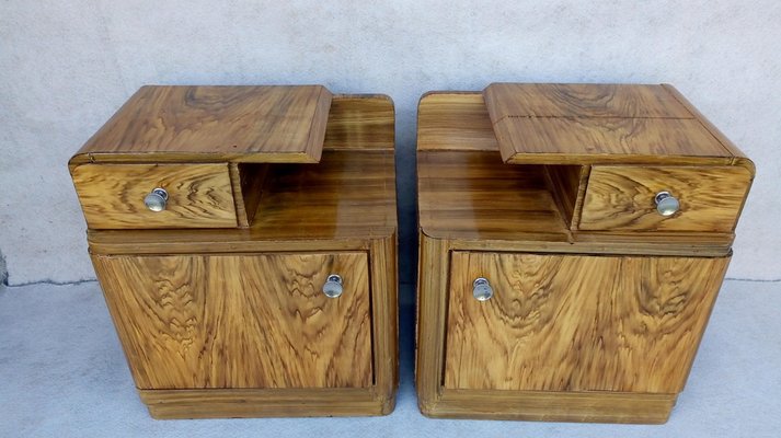 Art Deco Bedside Tables by Jindrich Halabala for Up Závody, 1940s, Set of 2-VIC-1720034