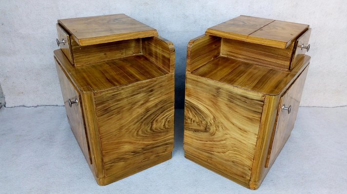 Art Deco Bedside Tables by Jindrich Halabala for Up Závody, 1940s, Set of 2-VIC-1720034