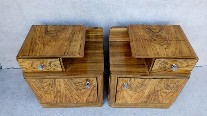 Art Deco Bedside Tables by Jindrich Halabala for Up Závody, 1940s, Set of 2-VIC-1720034