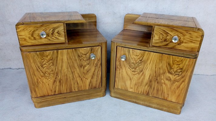 Art Deco Bedside Tables by Jindrich Halabala for Up Závody, 1940s, Set of 2-VIC-1720034