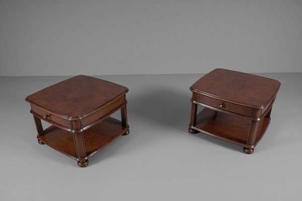 Art Deco Bedside Tables in Mahogany, 1940s, Set of 2-KQB-1448684