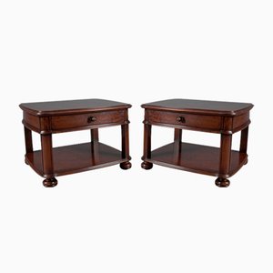 Art Deco Bedside Tables in Mahogany, 1940s, Set of 2-KQB-1448684