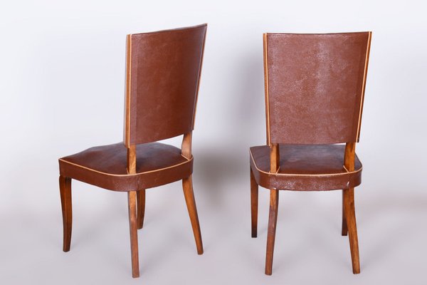 Art Deco Beech Chairs attributed to Jules Leleu, France, 1920s, Set of 2-WHY-1790747