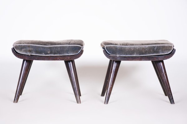 Art Deco Beech Stools, 1920s, Set of 2-WHY-1734482