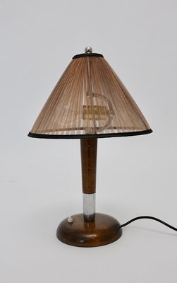 Art Deco Beech Table Lamp, 1930s-NB-585628