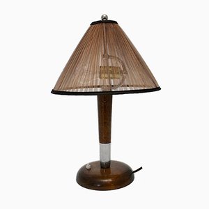 Art Deco Beech Table Lamp, 1930s-NB-585628