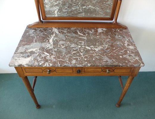 Art Deco Belgian 20th Century Vanity Cabinet with Marquetry, Dresser-ZM-1155186