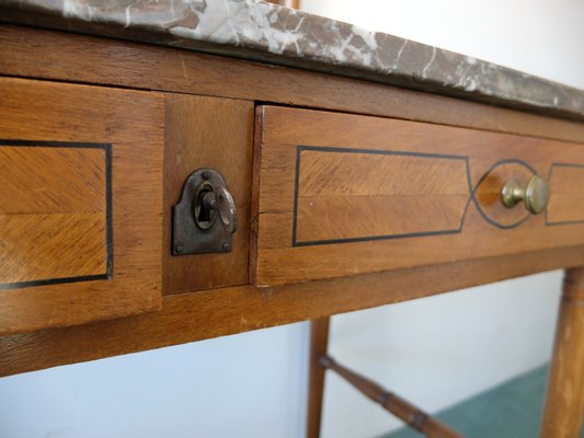 Art Deco Belgian 20th Century Vanity Cabinet with Marquetry, Dresser-ZM-1155186