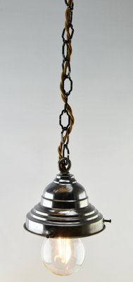 Art Deco Belgian Ceiling Lamp with Glass Shade, 1930s-MJY-1150430