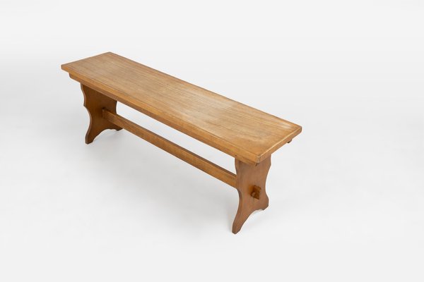 Art Deco Bench in Oak Wood, France, 1940s-YSY-2027102