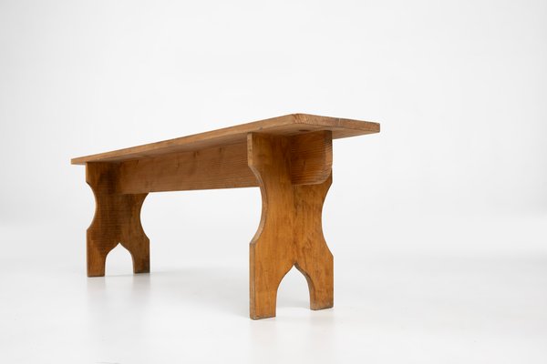 Art Deco Bench in Wood, France, 1940s-YSY-2027134