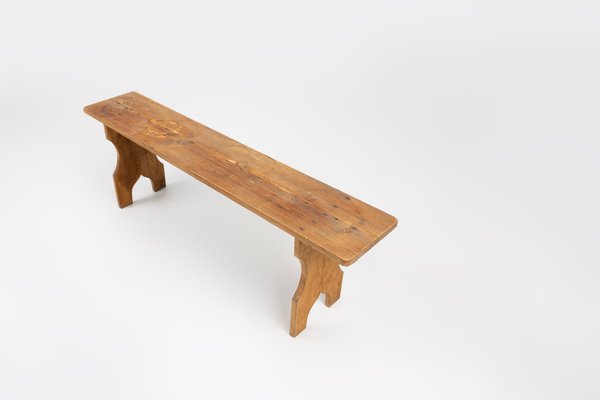 Art Deco Bench in Wood, France, 1940s-YSY-2027134