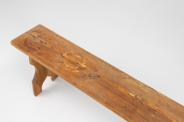 Art Deco Bench in Wood, France, 1940s-YSY-2027134