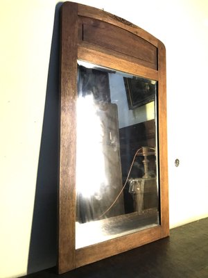 Art Deco Beveled Crystal Mirror with Oak Frame, 1936-WQQ-1802371