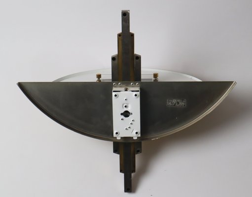 Art Deco Bicolor Wall Lamp in Brass and Chrome, 1980s-ESB-1814641