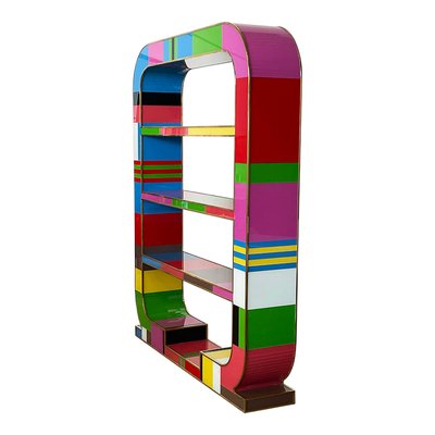 Art Deco Bifacceral Library in Multicolor Murano Glass, 1990s-BEW-1773413