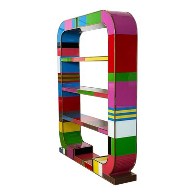 Art Deco Bifacceral Library in Multicolor Murano Glass, 1990s-BEW-1773413