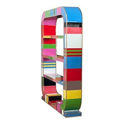 Art Deco Bifacceral Library in Multicolor Murano Glass, 1990s-BEW-1773413