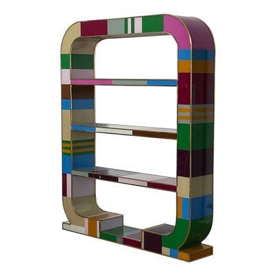 Art Deco Bifacceral Library in Multicolor Murano Glass, 1990s-BEW-1773419