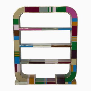 Art Deco Bifacceral Library in Multicolor Murano Glass, 1990s-BEW-1773419