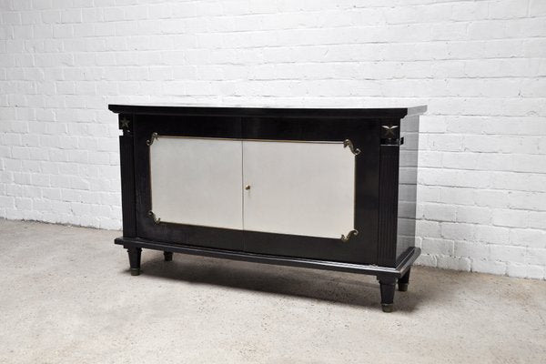 Art Deco Black Lacquer and Bronze Cabinet in the style of André Arbus, France, 1930s-WUY-985405