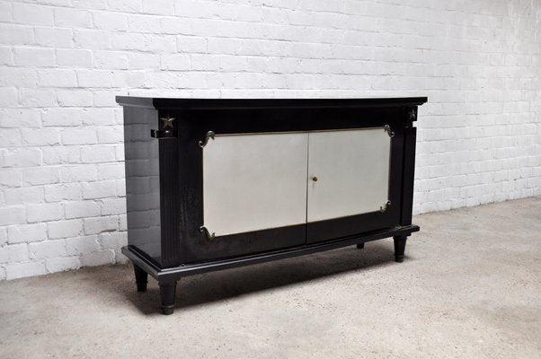 Art Deco Black Lacquer and Bronze Cabinet in the style of André Arbus, France, 1930s-WUY-985405