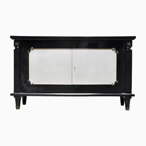 Art Deco Black Lacquer and Bronze Cabinet in the style of André Arbus, France, 1930s-WUY-985405