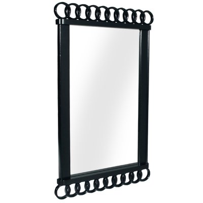 Art Deco Black Lacquer Mirror by Paolo Buffa for La Permanente Mobili Cantù, 1930s-NJV-1219450