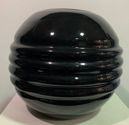 Art Deco Black Opaline Vase, 1920s-IKW-807314