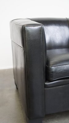 Art Deco Black Sheep Leather Armchairs, Set of 2-HPP-2036605