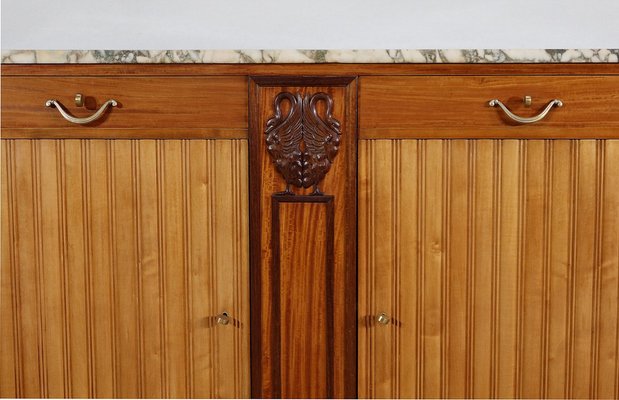 Art Deco Blond Mahogany Buffet from Ceylon, 1920s-RVK-1378181