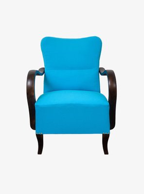 Art Deco Blue Armchairs, 1920s, Set of 2-OXJ-823978