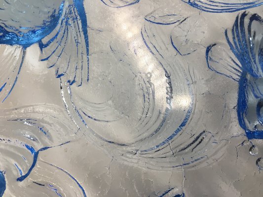 Art Deco Blue Glass Bowl with Goldfishes by Verlys, France, 1930s-SAK-1797208